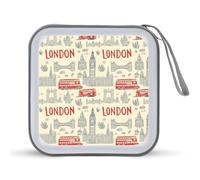 London English Funny CD Holder 40 Capacity DVD Case Disc Protective Storage Organizer Bag for Car Home Travel