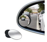 London Express Round Frameless 360° Rotatable Sway Adjustable Convex HD Glass Convex Mirror Maximize Rear View Universal For Cars SUV Trucks Traffic Safety 2 Pack