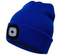 London Express Unisex LED Lighted Warm Beanie Cap, Perfect Dad Gifts in Christmas, USB Rechargeable Running Hat Ultra Bright 4 LED Waterproof Light Winter Warm Gifts for Men and Women (Blue)