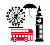 London Eye Double Decker Bus Big Ben England Set Reusable Stencil A3 A4 A5 & Bigger Sizes / Tourist4 (Reusable Stencil, A4 Size - 210 x 297 mm, 8.3 x 11.7 in)