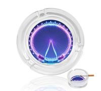 London Eye in Night Funny Glass Ashtray for Cigarettes Clear Decorative Ash Tray for Smokers Home Office