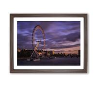 London Eye Landscape No.1 Modern Framed Print | A3 Walnut Framed Wall Art | Ready to Hang | Modern Nature Picture | Living Room Bedroom Lounge Office