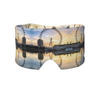 London Eye Print Sleep Eye and Ear Muffs Mask - Soft & Breathable, Ideal for Travel, Meditation, and Nighttime Use