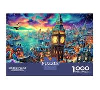 London Fantasy 1000 Pieces Big Ben Recycled Cardboard Puzzle for Kids 12+ Rainy Day Indoor Activity Brain Training Team Building Social Icebreaker 70x50cm/1000pcs