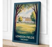 London Fields Estate Vintage Canvas Wall Art Print 18x12 Inch (46 x 30 cm)