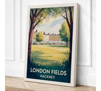 London Fields Estate Vintage Canvas Wall Art Print 18x12 Inch (46 x 30 cm)
