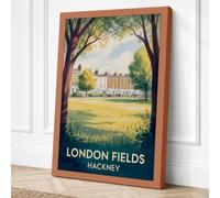 London Fields Estate Vintage Canvas Wall Art Print 24x16 Inch (61 x 41 cm)