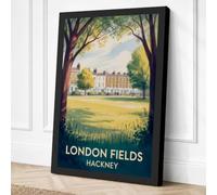 London Fields Estate Vintage Canvas Wall Art Print 24x16 Inch (61 x 41 cm)