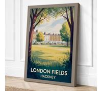 London Fields Estate Vintage Canvas Wall Art Print 24x16 Inch (61 x 41 cm)