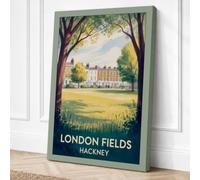 London Fields Estate Vintage Canvas Wall Art Print 36x24 Inch (91 x 61 cm)