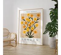London Flower Market Poster Wall Prints Art A5 A4 A3 A2 A1 Maxi Home Decor Unframed Botanical Floral Trendy Artist Matisse Style Artwork - 9130 (A6-105 x 148 mm)