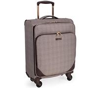 London Fog 18 Inch Suitcase on x4 Spinner Wheels - Samll Soft Shell Sided Luggage with Drag Handle Fits Travel Cage 58x36x22 | Camberley LFL003