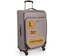 London Fog 30 Inch Suitcase with x4 Spinner Wheels - Soft Shell Luggage with Drag Handle, Spinner Wheels | 95L Litre Capacity 78 cm | Camberley LFL003 (Large)