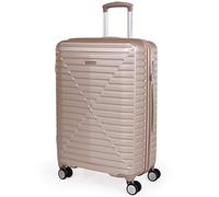 London Fog ABS Hard Shell 24 Inch Suitcase - Travel Luggage with 8 Spinner Wheels | TSA Security Locks | Pull, Drag Handle 3.6kg 64.7L LFL005 (Medium, Champagne)
