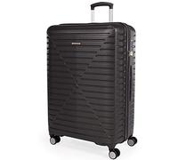 London Fog ABS Hard Shell 28 Inch Suitcase - Large Travel Luggage with 8 Spinner Wheels | TSA Locks Drag Handle Hard Sided Suitcases 4.4 kg Cap 101L Body Height 69cm LFL005 (Large, Dark Grey)
