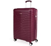 London Fog ABS Hard Shell 28 Inch Suitcase - Large Travel Luggage with 8 Spinner Wheels | TSA Locks Drag Handle Hard Sided Suitcases 4.4 kg Cap 101L Body Height 69cm LFL005 (Large, Tuscan Red)