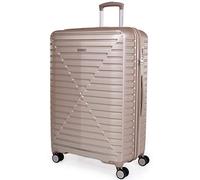 London Fog ABS Hard Shell 28 Inch Suitcase - Large Travel Luggage with 8 Spinner Wheels | TSA Locks Drag Handle Hard Sided Suitcases 4.4 kg Cap 101L Body Height 69cm LFL005 (Large, Champagne)