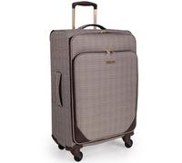 London Fog Camberley Large Brown Lightweight Soft Shell Suitcase - Tsa 4 Wheels