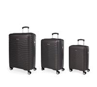 London Fog Cavendish Dark Grey Hard Shell 3pc Suitcase Set, 4 Dual Wheel Luggage | Size: 3 Pack London Fog Dark Grey 3 Pack