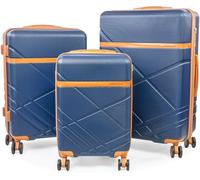 London Fog Eton Hardshell Suitcase Wheeled Matching Luggage 3 PieceSet Blue