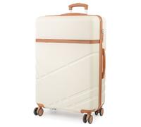 London Fog Eton Hard Shell Suitcase - TSA 8-Wheel Cabin & Hold Luggage (S/M/L) in Cream | Size: Large London Fog Cream Large
