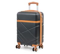 London Fog Eton Small Black Hard Shell Suitcase - 8 Spinner Wheels And Tsa Lock
