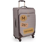 London Fog Medium Soft Shell 24" Suitcase - The Camberley with 4 Spinner Wheels, Ergonomic Handles, Lightweight, Spacious & Durable 65 Litre 65 cm LFL003