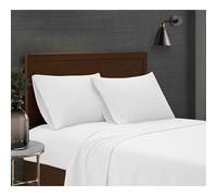 London Fog - Garment Wash Solid King 6 Piece Sheet and Pillowcase Set - Soft Microfiber Fabric - White