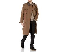 LONDON FOG Men's Iconic Double Breasted Trench Coat with Zip-Out Liner and Removable Top Collar, British Khaki, 42