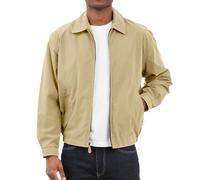 London Fog Men's Zip Front Light Mesh Lined Golf Jacket Cotton Lightweight, Camel, M