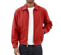 London Fog Men's Zip Front Light Mesh Lined Golf Jacket Cotton Lightweight, Chili, XL