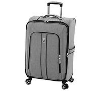London Fog Newcastle Softside Expandable Spinner Luggage, Black White Herringbone, Checked-Large 28-Inch