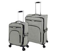 LONDON FOG Oxford III Black White Houndstooth 2pc Set (20" and 29"), Large