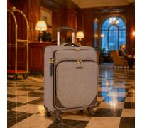 London Fog Camberley Cabin Brown Lightweight Soft Shell Carry-On - Tsa 4 Wheels
