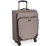 London Fog The Camberley 22" Soft Shell Cabin Suitcase 4 Spinner Wheeled Luggage in Brown | Size: Small London Fog Brown Small