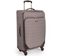 London Fog The Camberley Soft Shell Hold Luggage 4 Spinner Wheeled Suitcase in Brown | Size: Medium London Fog Brown Medium