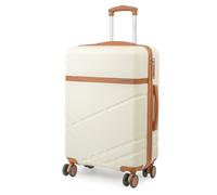 London Fog Eton Hard Shell Suitcase - TSA 8-Wheel Cabin & Hold Luggage (S/M/L) in Cream | Size: Medium London Fog Cream Medium