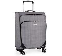 London Fog The Newbury 22" Soft Shell Cabin Suitcase 4 Spinner Wheeled Luggage in Black | Size: Small London Fog Black Small