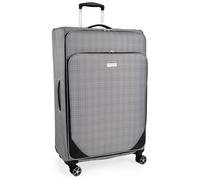 London Fog The Newbury Soft Shell Hold Luggage 4 Spinner Wheeled Suitcase in Black | Size: Large London Fog Black Large