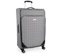 London Fog 28 Inch Suitcase with x8 Spinner Wheels - Soft Shell Luggage Drag Handle | 95L Litre 70 cm | Newbury LFL004 (Large)