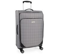 London Fog The Newbury Soft Shell Hold Luggage 4 Spinner Wheeled Suitcase - Medium - EVA - Black