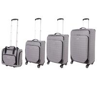 London Fog The Newbury Soft Shell Suitcase Set 4 Spinner Wheeled 4 Piece Luggage in Black | Size: 4 Pack London Fog Black 4 Pack