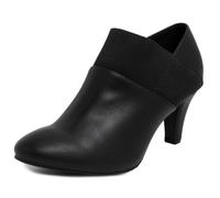 LONDON FOG Womens Bobbie Heel Ankle Booties, Black Smooth, 4 UK