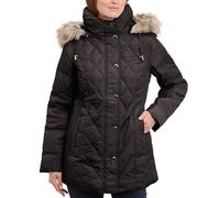 LONDON FOG Women's Diamond Quilted Down Coat - Black - 3X