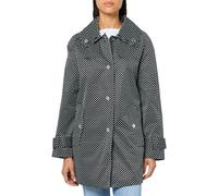 LONDON FOG Women's Double Collar Raincoat, Blk-wht, M