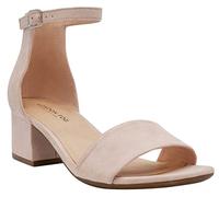 LONDON FOG Women's Nikki Low Two Piece Block Heel Dress Shoe Ladies Ankle Strap Pump Sandal, Blush, 7 UK
