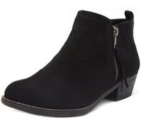 London Fog Women's Tina Ankle Bootie Black/Suede 9