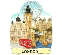 London Fridge Magnet Souvenir Gift Scenic Landmarks Big Ben Red Bus Tower Bridge