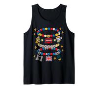 London Friendship Bracelet Beaded Charm Design Tank Top