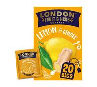 London Fruit & Herb Lemon & Ginger Tea, Caffeine-Free Herbal Infusion, 20 Teabags - Zesty Lemon with Warming Ginger, Perfect for Soothing and Refreshing